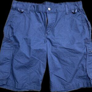 Carhartt Force Broxton Cargo Short Womens Size 14 Navy Ripstop Canvas 104010-NVY
